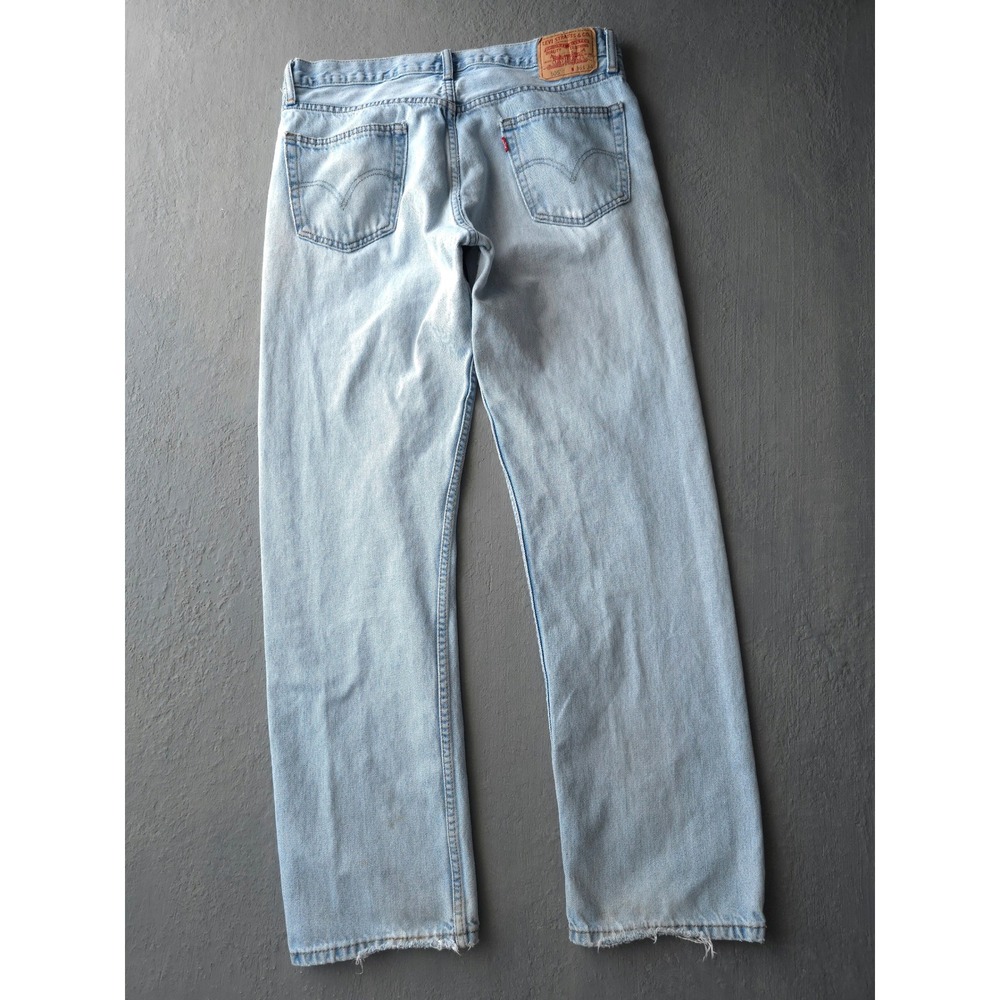 Vintage 2000s Levi's Light Blue Jeans 35x32 Straight Fit 505